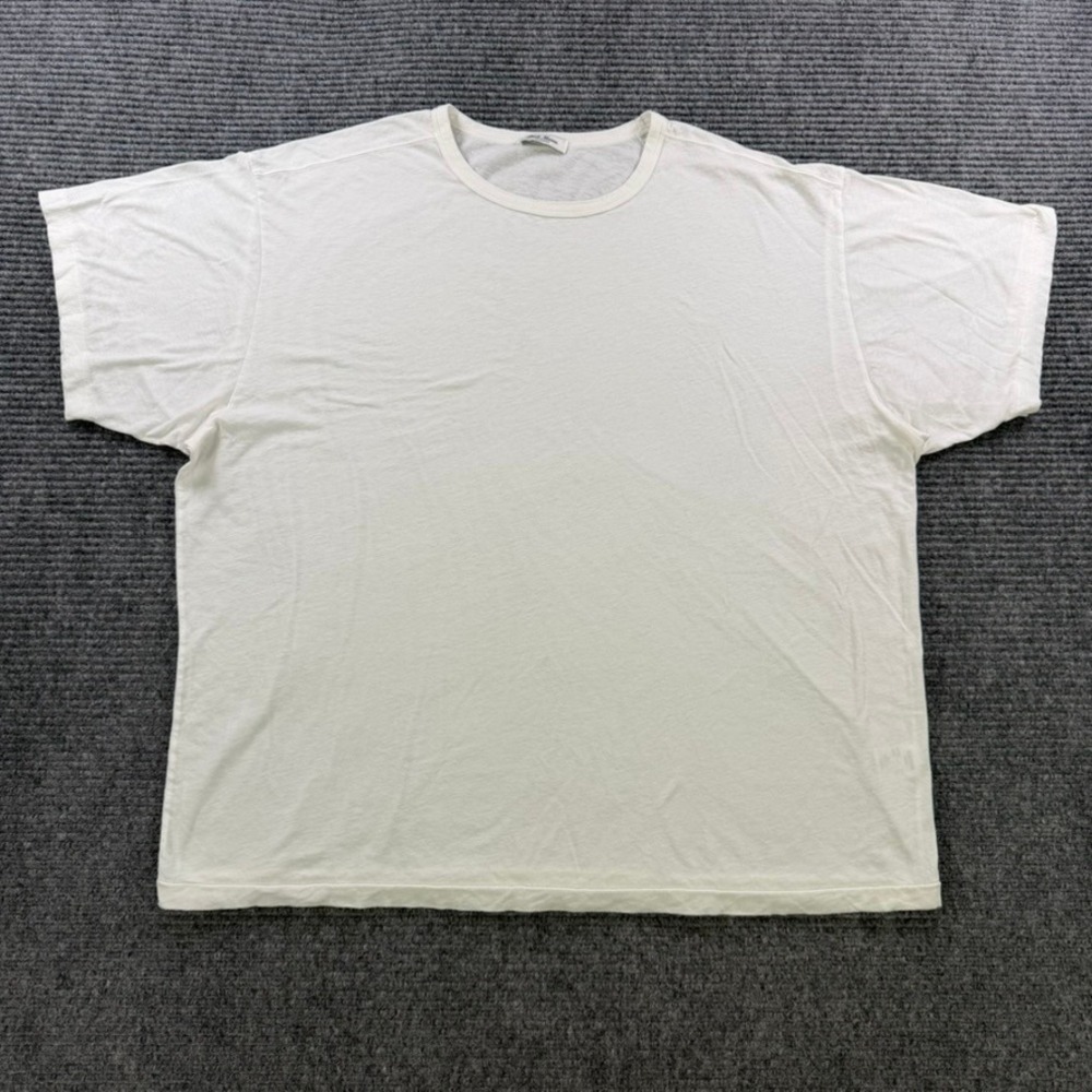 Buck Mason Off White Short Sleeve Crewneck T-Shirt Mens XL Cotton Linen Blend